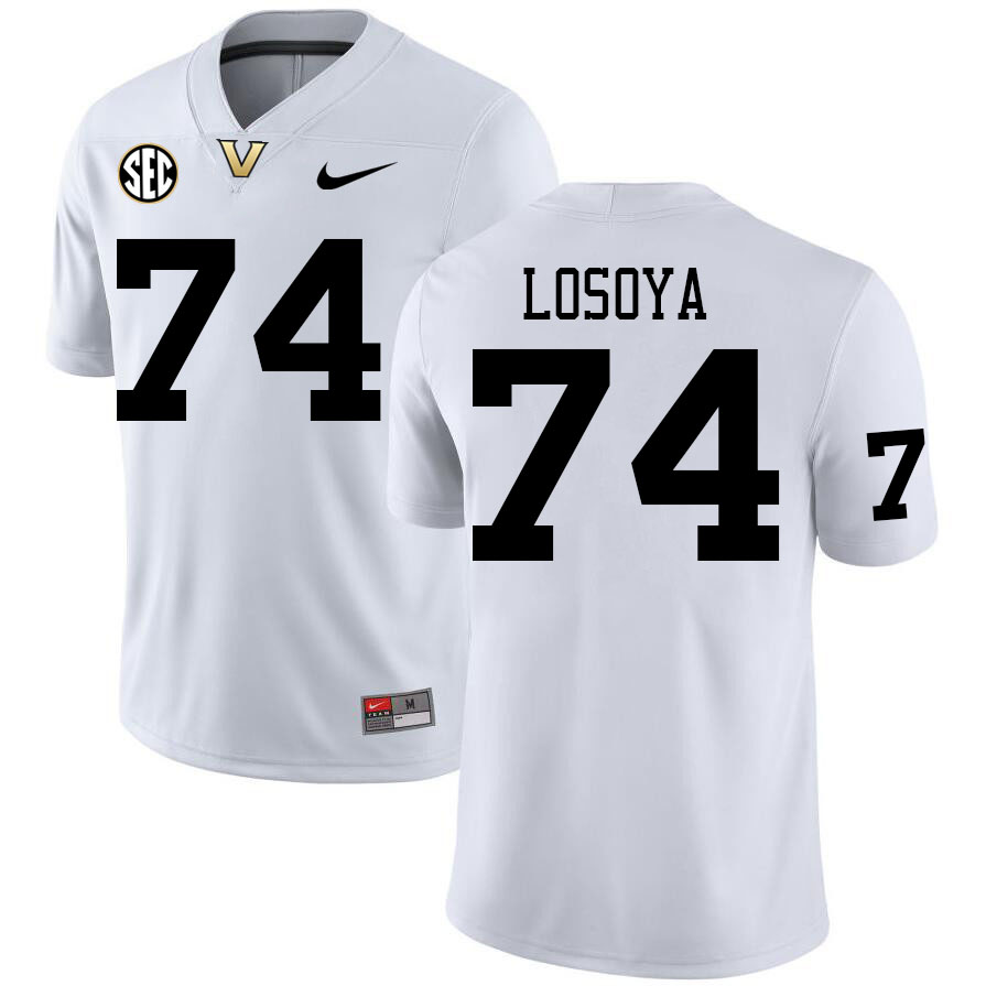 Vanderbilt Commodores #74 Steven Losoya College Football Jerseys Stitched Sale-White